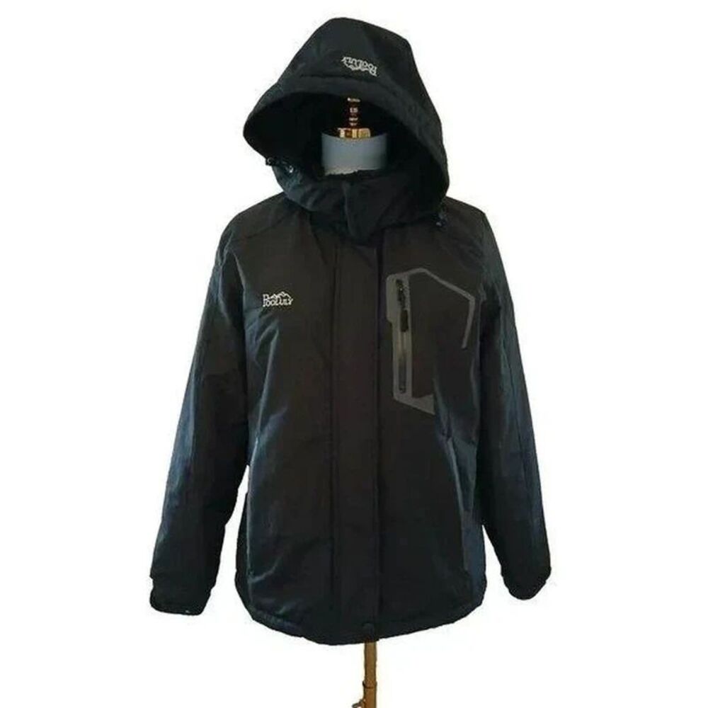 Pooluly Women's Size Small Black Hooded Winter Ski Jacket Warm